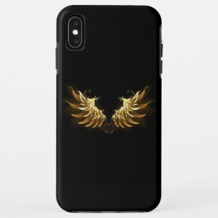Case-Mate iPhone Case Ailes d'Ange d'or sur arrière - plan noir