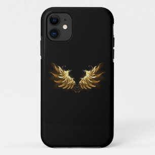 Case-Mate iPhone Case Ailes d'Ange d'or sur arrière - plan noir