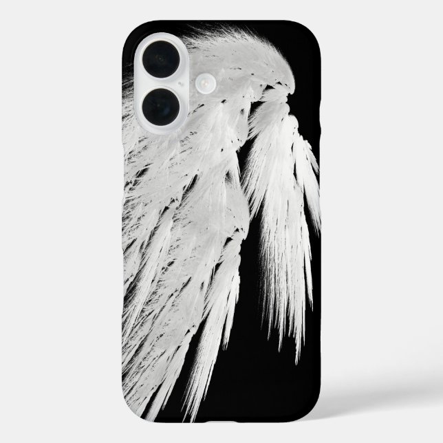 Coques Case-Mate iPhone AILES D'ANGE Gris plumes touchées Gauche sur mesur (Verso)