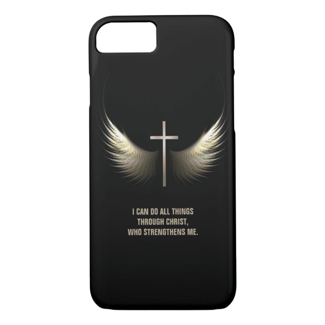 Coques Case-Mate iPhone Ailes de Saint-Esprit et croix chrétienne (Dos)
