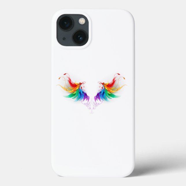 Coques Case-Mate iPhone Ailes fluffy arc-en-ciel (Verso)