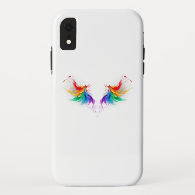 Coques Case-Mate iPhone Ailes fluffy arc-en-ciel (Dos)