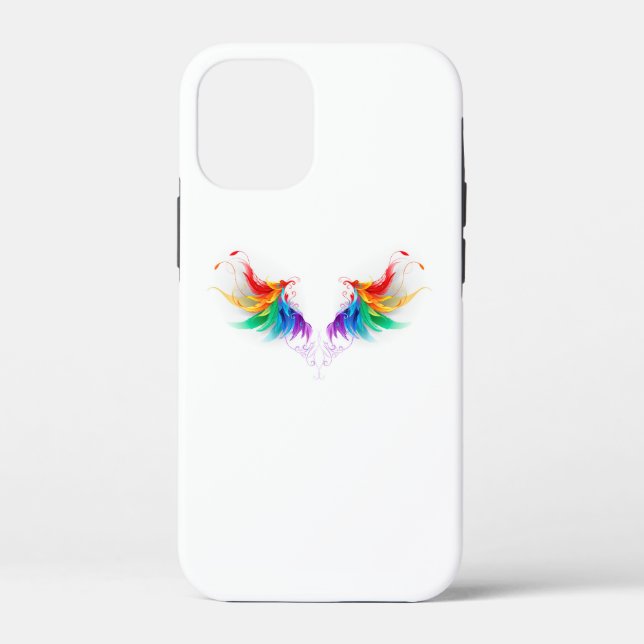 Coques Case-Mate iPhone Ailes fluffy arc-en-ciel (Verso)