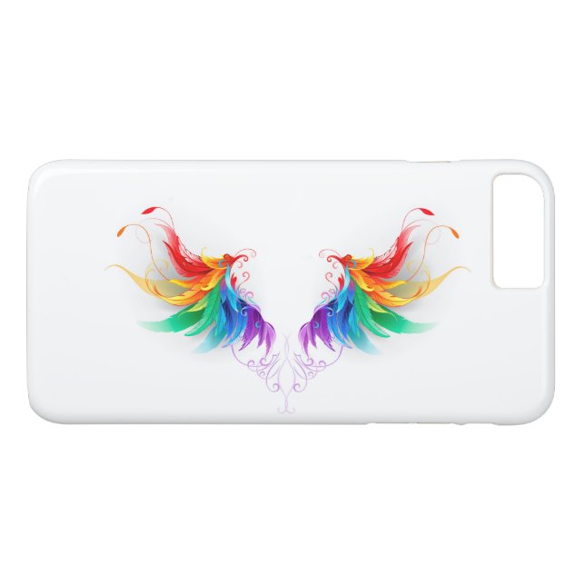 Coques Case-Mate iPhone Ailes fluffy arc-en-ciel (Dos (Horizontal))