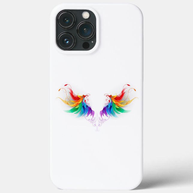 Coques Case-Mate iPhone Ailes fluffy arc-en-ciel (Verso)