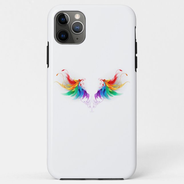 Coques Case-Mate iPhone Ailes fluffy arc-en-ciel (Dos)