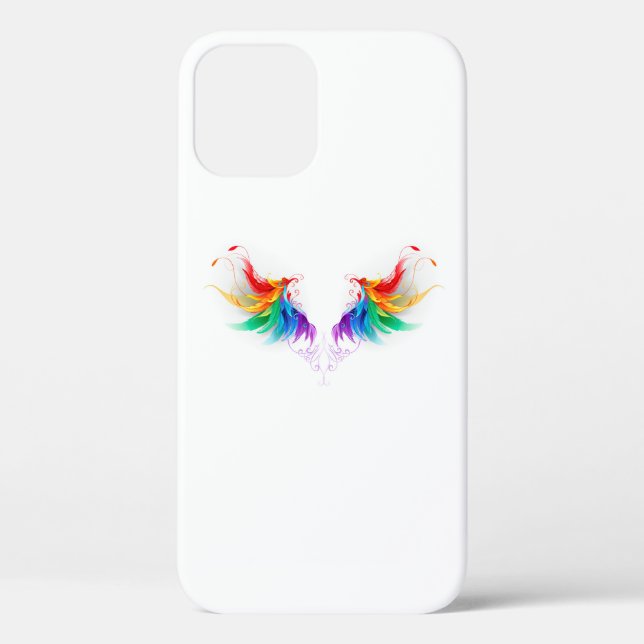 Coques Case-Mate iPhone Ailes fluffy arc-en-ciel (Verso)