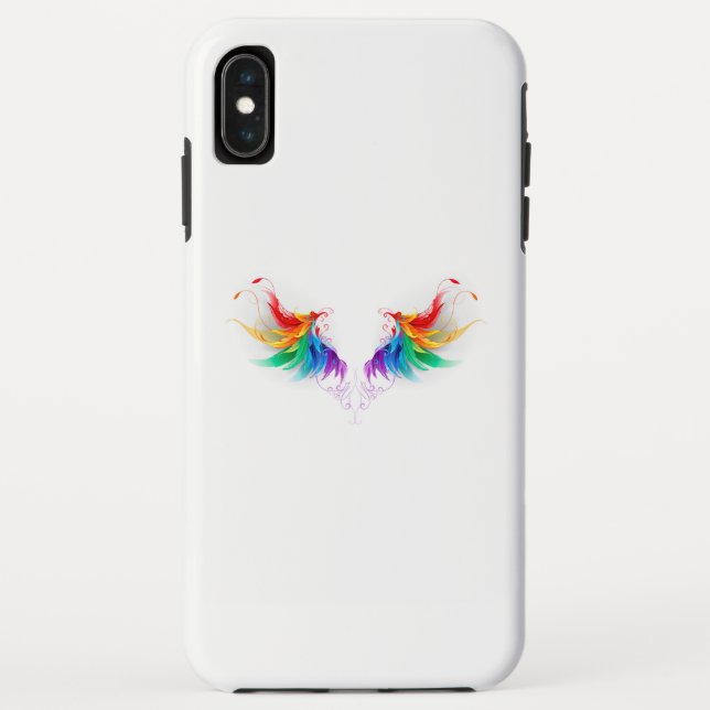 Coques Case-Mate iPhone Ailes fluffy arc-en-ciel (Dos)