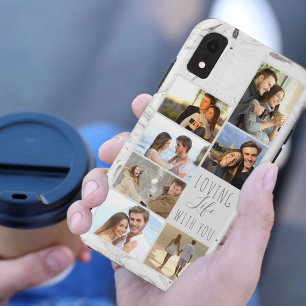 Case-Mate iPhone Case Aimer la vie avec vous Collage de 7 photos en marb