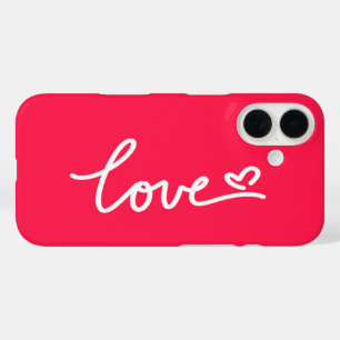 Coque Pour iPhone 16 Aimer texte blanc sur rose