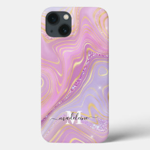 Case-Mate iPhone Case  Aire D'Iridescente En Marbre De Cristal Rose Et V