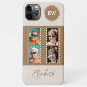 Case-Mate iPhone Case Ajouter 4 photos initiales et nom brun et blanc