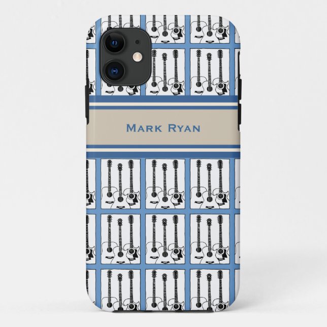 Coques Case-Mate iPhone ajouter nom guitare motif de musique (Dos)