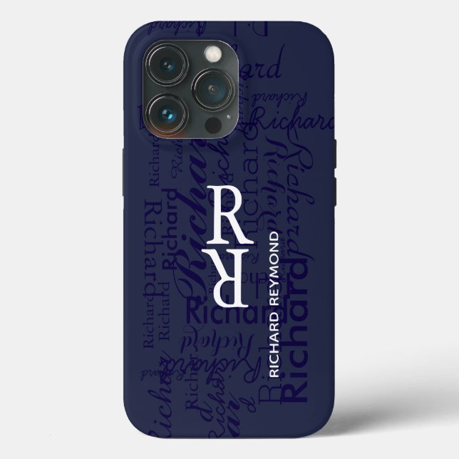 Coques Case-Mate iPhone ajouter nom/initiale pour obtenir un bleu personna (Verso)