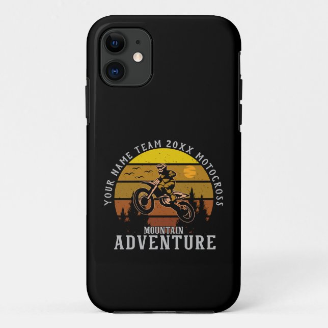 Coques Case-Mate iPhone Ajouter un nom Année Motocross Mountain Adventure (Dos)