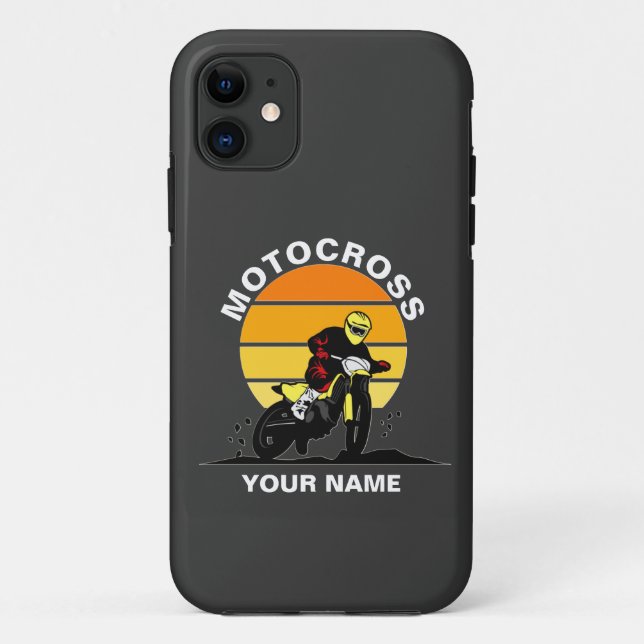 Coques Case-Mate iPhone Ajouter un nom Changer tout le texte Motocross Mot (Dos)