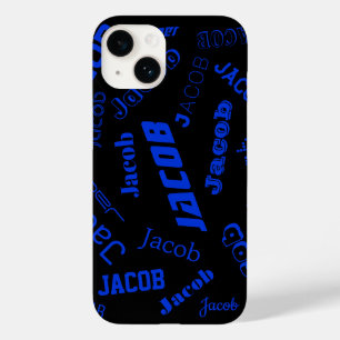 Coque Case-Mate iPhone Ajouter un nom ou un mot   Bleu et noir