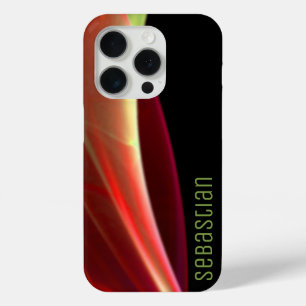 Coque Case-Mate iPhone Ajouter un nom personnalisé Orange Vert Abstrait