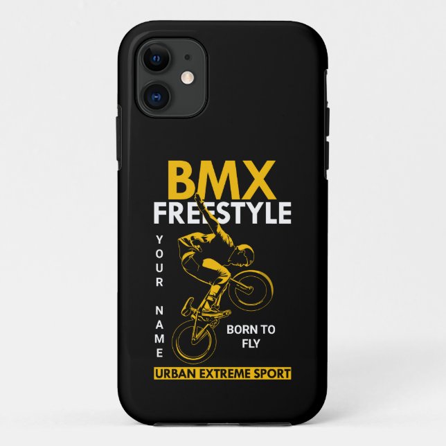Coques Case-Mate iPhone Ajouter un nom Texte BMX Freestyle Urban Extreme S (Dos)