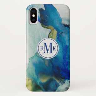 Case-Mate iPhone Case Ajouter vos initiales   Terrain Abstrait - Bleu