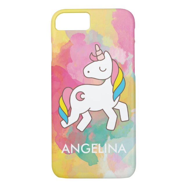 Coques Case-Mate iPhone Ajouter Votre Nom Cute Magique Unicorn Personnalis (Dos)