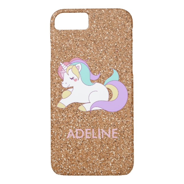 Coques Case-Mate iPhone Ajouter Votre Nom Cute Magique Unicorn Personnalis (Dos)