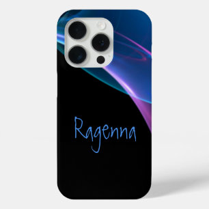 Coque iPhone 15 Pro Ajouter Votre Nom Dreamy Purple Blue Abstrait Stre