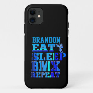 Case-Mate iPhone Case Ajouter Votre Nom Manger Dormir BMX Répéter Bleu