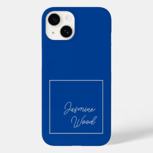 Coque Case-Mate iPhone Ajouter Votre Nom Modern Minimaliste Blue