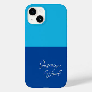 Coque Case-Mate iPhone Ajouter Votre Nom Modern Minimaliste Blue