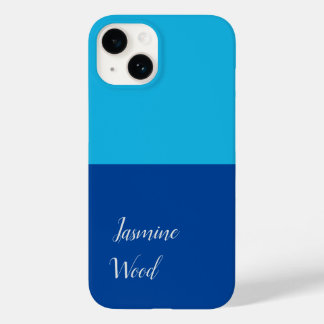 Coque Case-Mate iPhone Ajouter Votre Nom Modern Minimaliste Blue