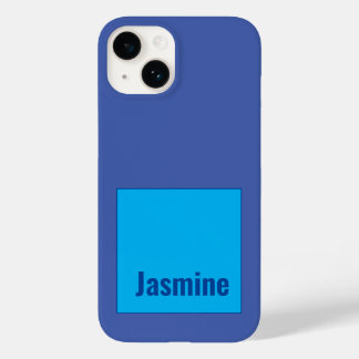 Coque Case-Mate iPhone Ajouter Votre Nom Modern Minimaliste Blue