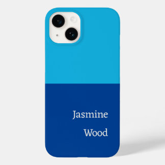 Coque Case-Mate iPhone Ajouter Votre Nom Modern Minimaliste Blue