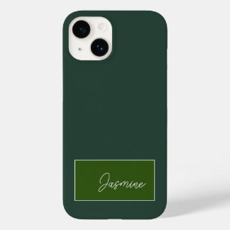 Coque Case-Mate iPhone Ajouter Votre Nom Modern Minimaliste Script Vert