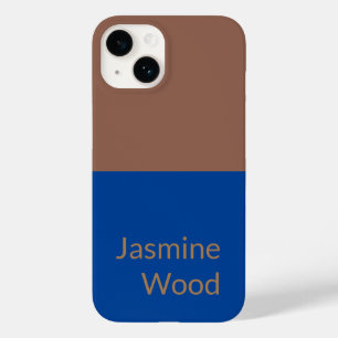 Coque Case-Mate iPhone Ajouter Votre Nom Moderne Minimaliste Bleu Brown