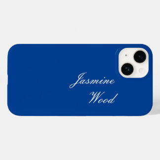 Coque Case-Mate iPhone Ajouter Votre Nom Moderne Minimaliste Bleu Profond