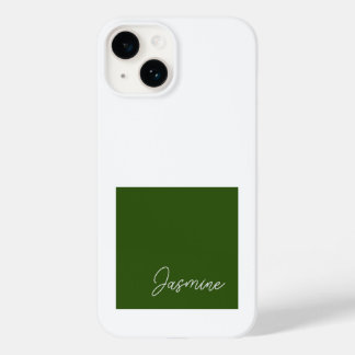 Coque Case-Mate iPhone Ajouter Votre Nom Moderne Minimaliste Script Vert