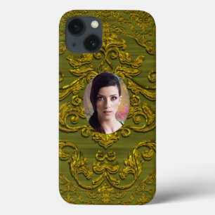 Etui iPhone 13 Ajouter votre photo Damask Chic