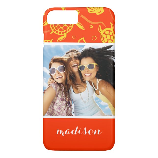 Coques Case-Mate iPhone Ajouter votre photo | Orange Beach Motif (Dos)