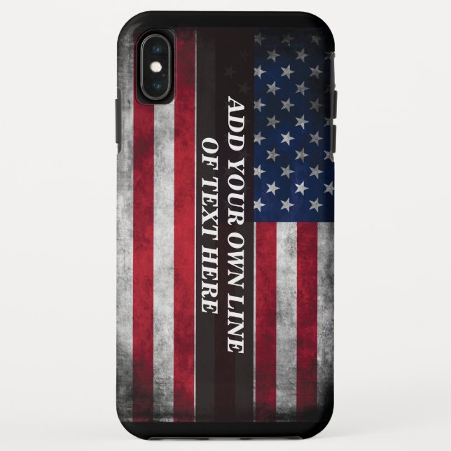 Coques Case-Mate iPhone Ajouter votre texte sur le drapeau américain (Dos)