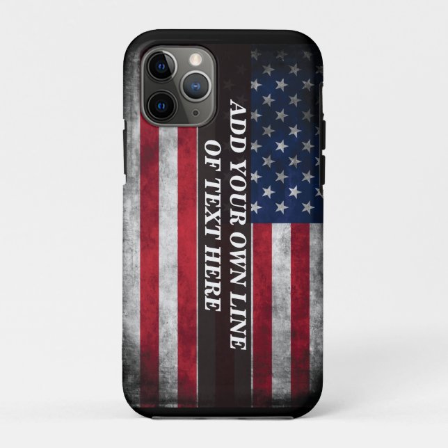 Coques Case-Mate iPhone Ajouter votre texte sur le drapeau américain (Dos)