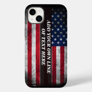 Coque Case-Mate iPhone Ajouter votre texte sur le drapeau américain