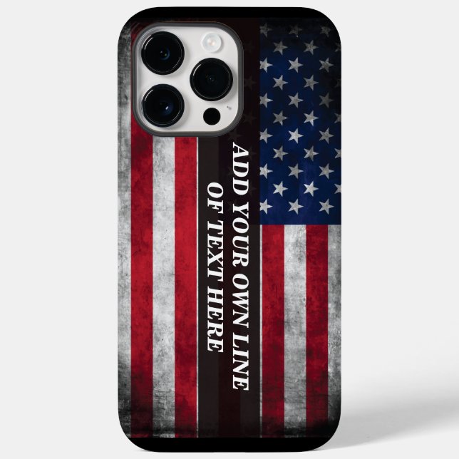 Coques Case-Mate iPhone Ajouter votre texte sur le drapeau américain (Verso)