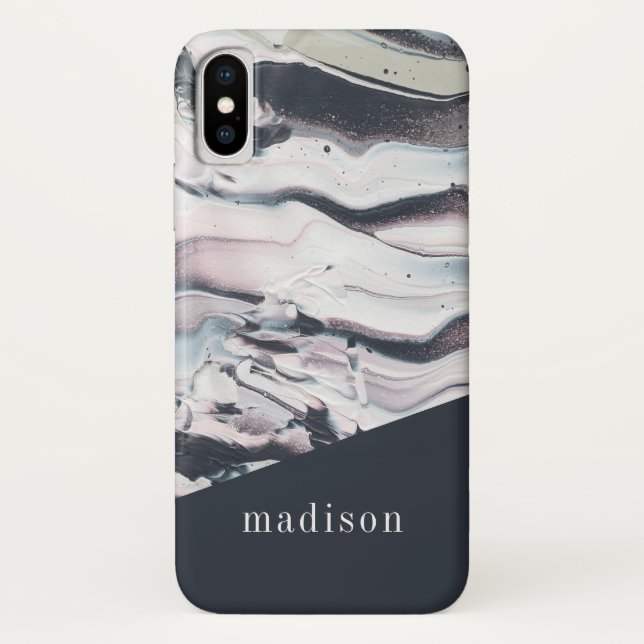 Coques Case-Mate iPhone Ajoutez votre culture | de marbrure nommée de V (Dos)