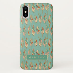 Coque Case-Mate Pour iPhone Ajoutez votre motif nommé de plume d'aquarelle de