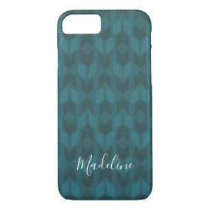 Coque Case-Mate iPhone Ajoutez votre motif turquoise d'obscurité nommée