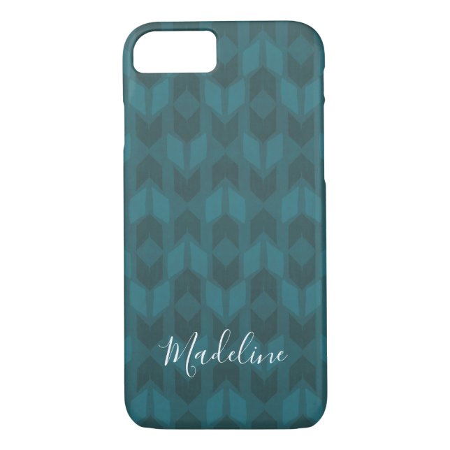 Coques Case-Mate iPhone Ajoutez votre motif turquoise d'obscurité nommée (Dos)