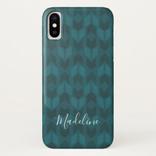 Coques Pour iPhone Ajoutez votre motif turquoise d'obscurité nommée
