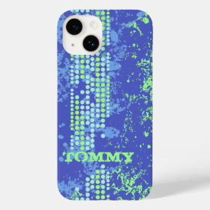 Coque Case-Mate iPhone Ajoutez votre nom bleu vert style surf 
