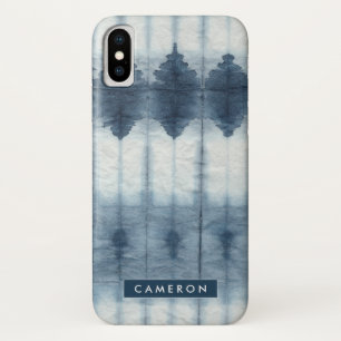 Coque Case-Mate Pour iPhone Ajoutez votre nom   Shibori Indigio Print
